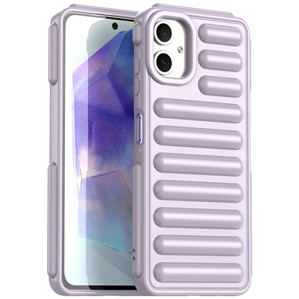 Csíkos tartós borító Samsung Galaxy A06 4G készülékhez - lila
