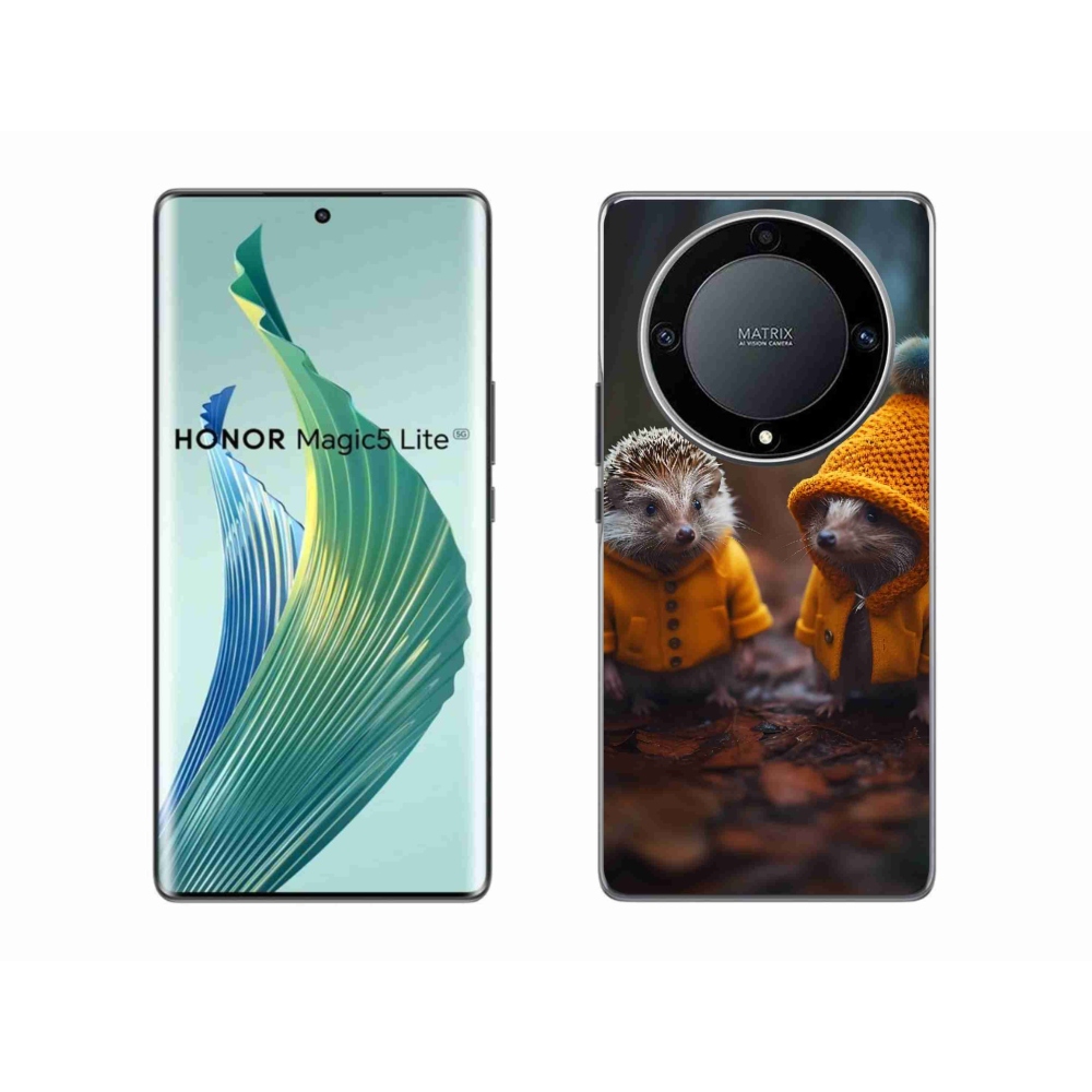 Zselés borítás mmCase a Honor Magic 5 Lite 5G számára - sündisznók