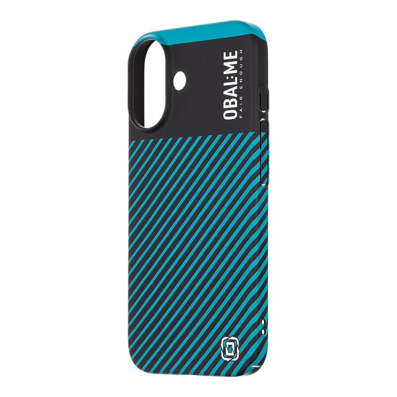 Borító:ME Flossy Stripes Cover for Apple iPhone 16 Fekete/Teal borító az Apple iPhone 16 készülékhez