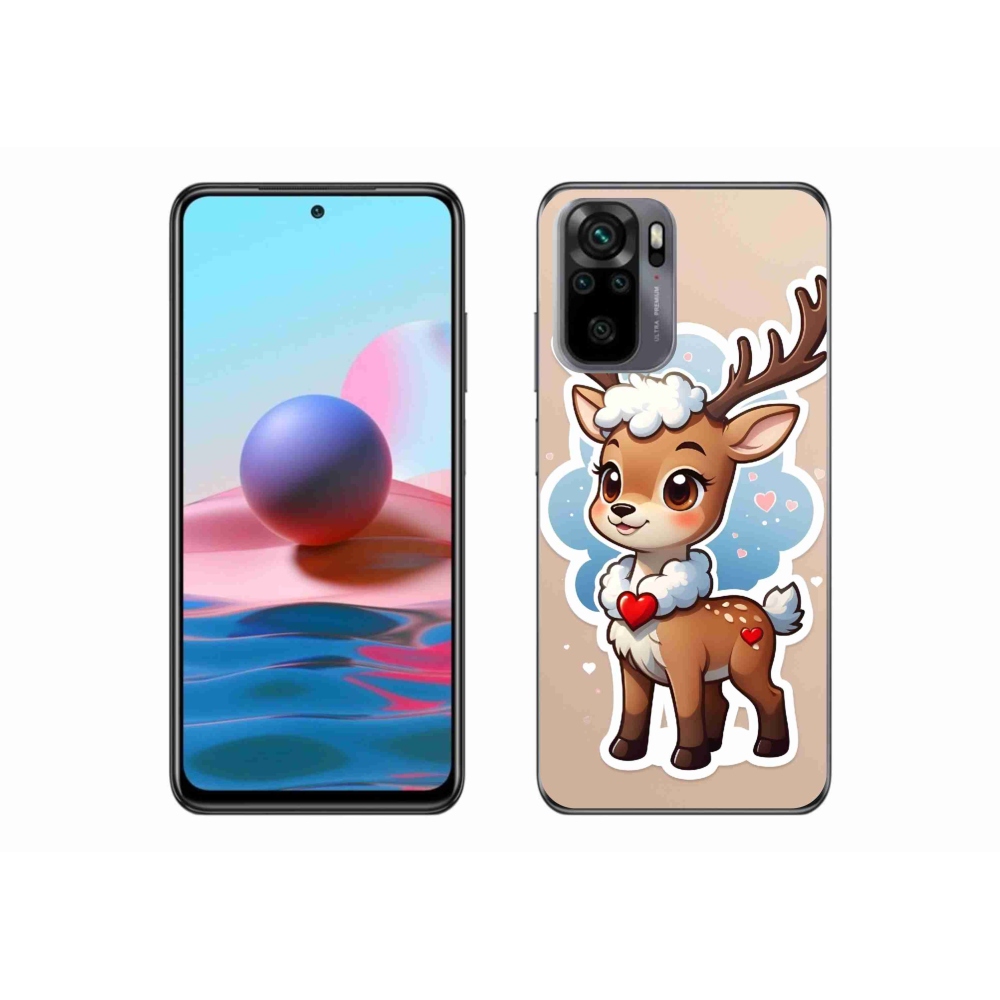 Gél borítás mmCase a Xiaomi Redmi Note 10 4G-hez - rajzfilm rénszarvas
