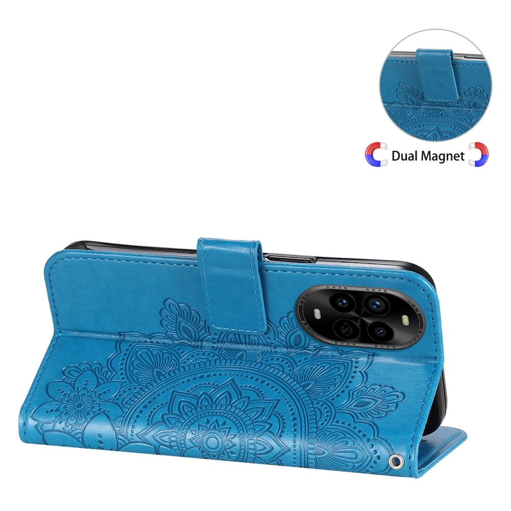 Mandala könyv tok a Huawei Nova 13 Pro 5G számára - kék