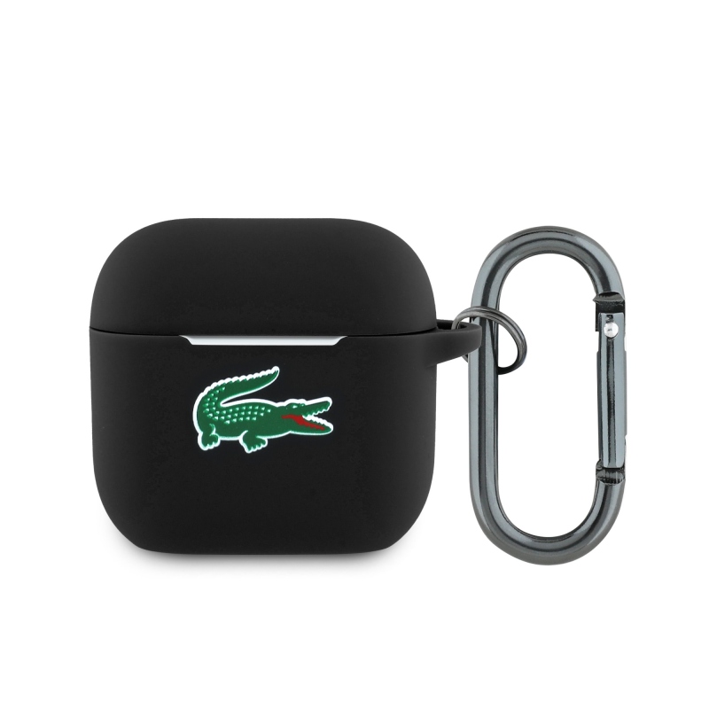 Lacoste Liquid szilikon krokodil logós tok AirPods 4 fekete színhez