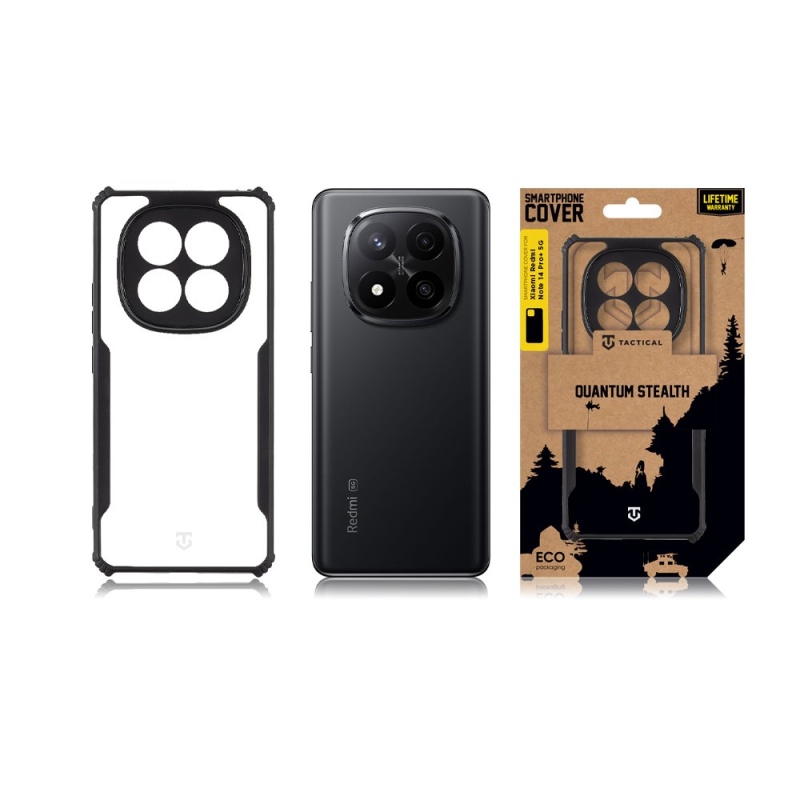 Taktikai Quantum Stealth Cover a Xiaomi Redmi Note 14 Pro + 5G számára Clear/Black