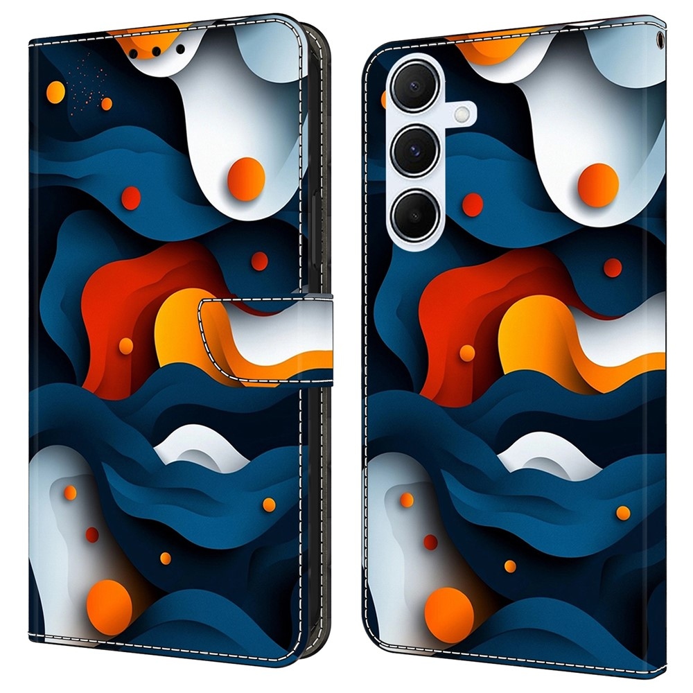 Firmly book tok Samsung Galaxy A17 5G/A26 5G - absztrakt mintás tok Samsung Galaxy A17 5G/A26 5G számára