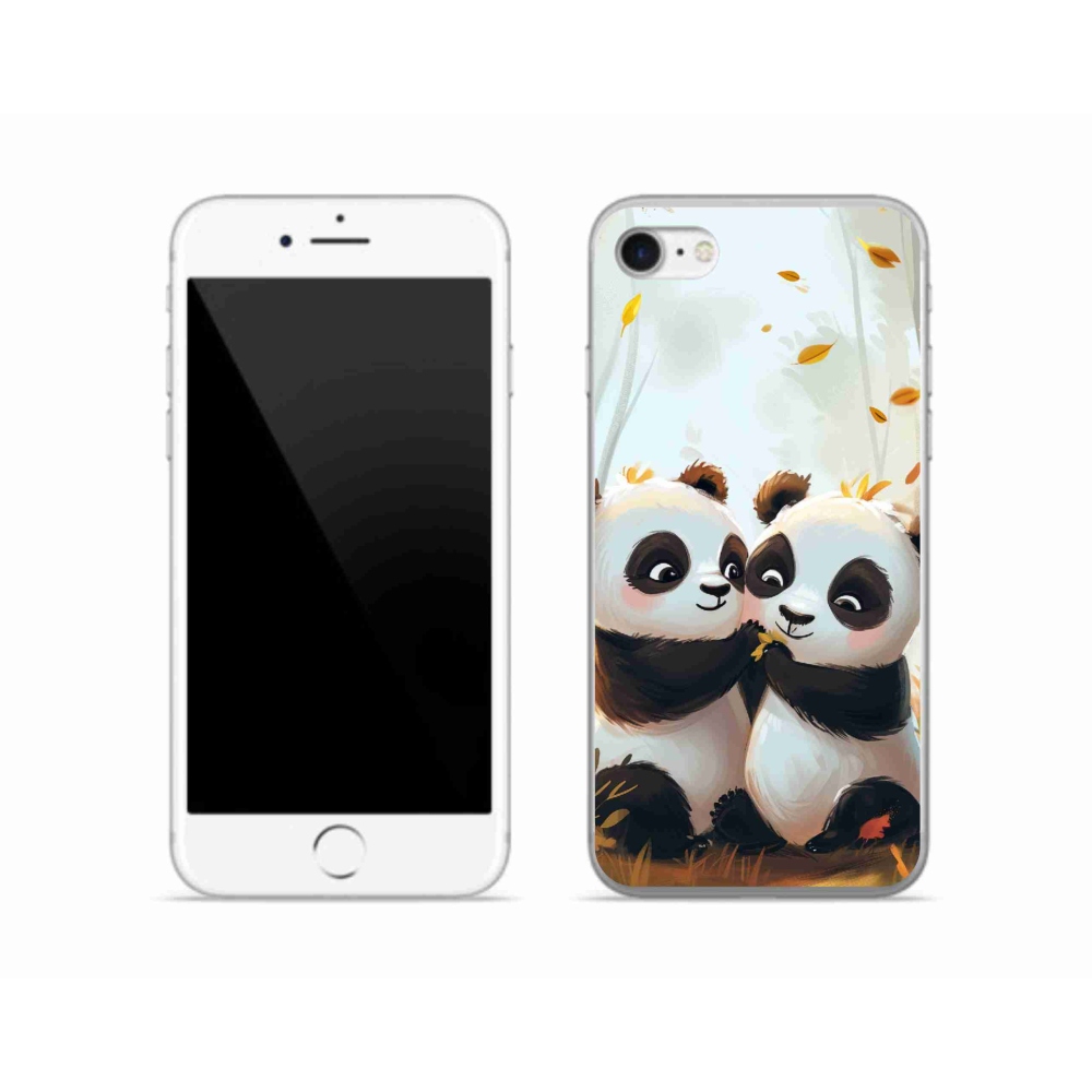Zselés borítás mmCase iPhone SE (2020) - pandák