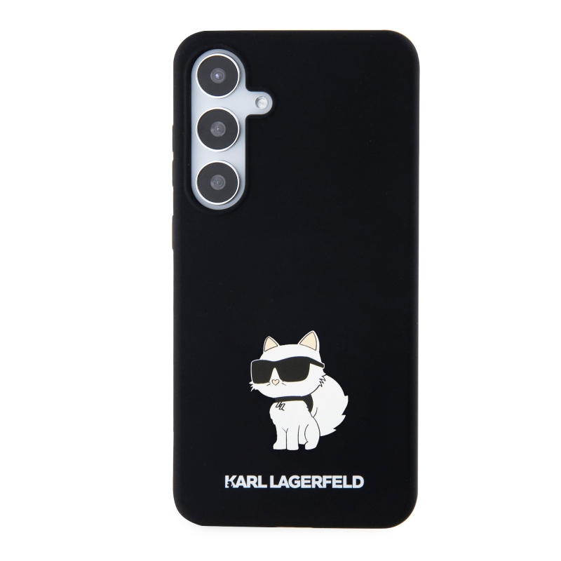 Karl Lagerfeld Folyékony szilikon Choupette NFT hátlap Samsung Galaxy S24+ fekete