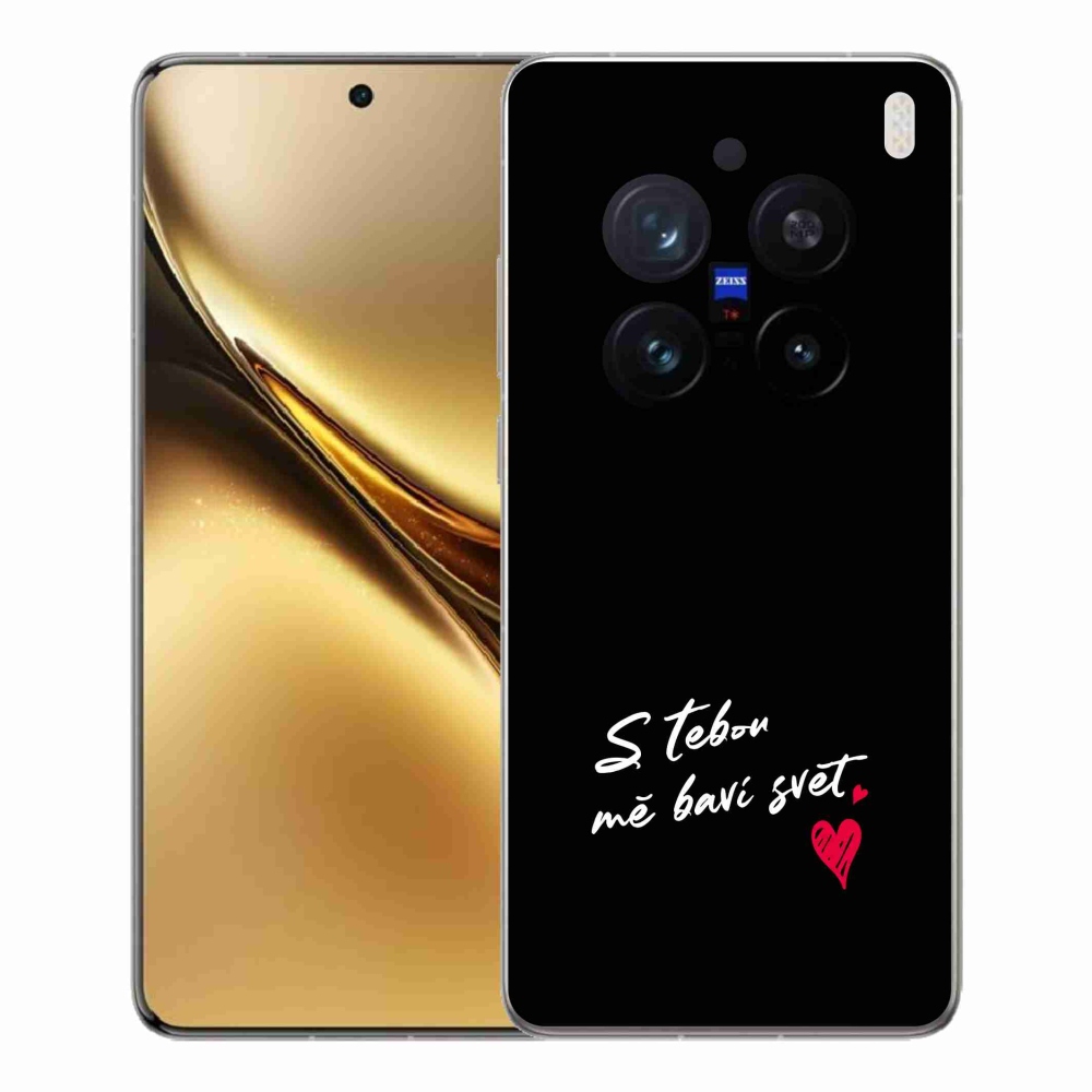 Gél borító mmCase a Vivo X200 Pro 5G készülékhez - szerelmes szöveg 1 fekete háttér