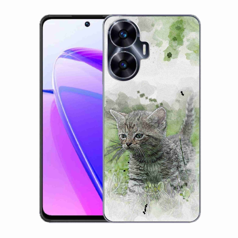 Gél borító mmCase a Realme C55 készülékhez - aranyos cica 1