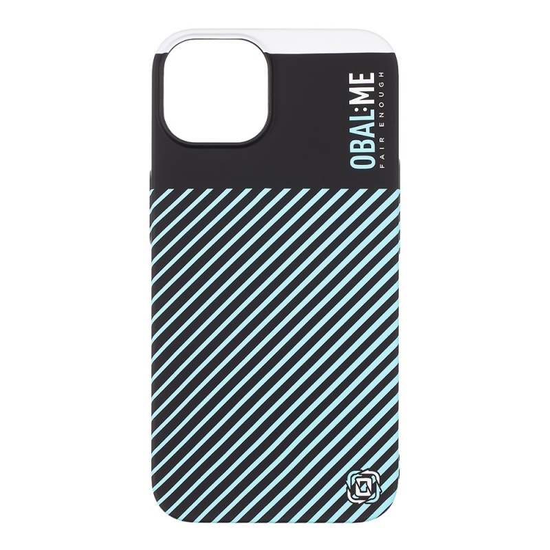 Cover:ME Flossy Stripes Cover for Apple iPhone 13 Fekete/tejkék borító