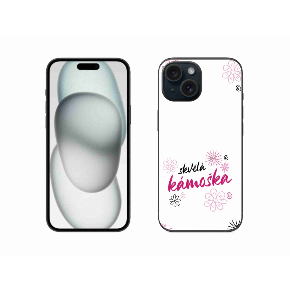 Gél borítás mmCase iPhone 15 készülékhez - nagyszerű haver fehér háttérrel