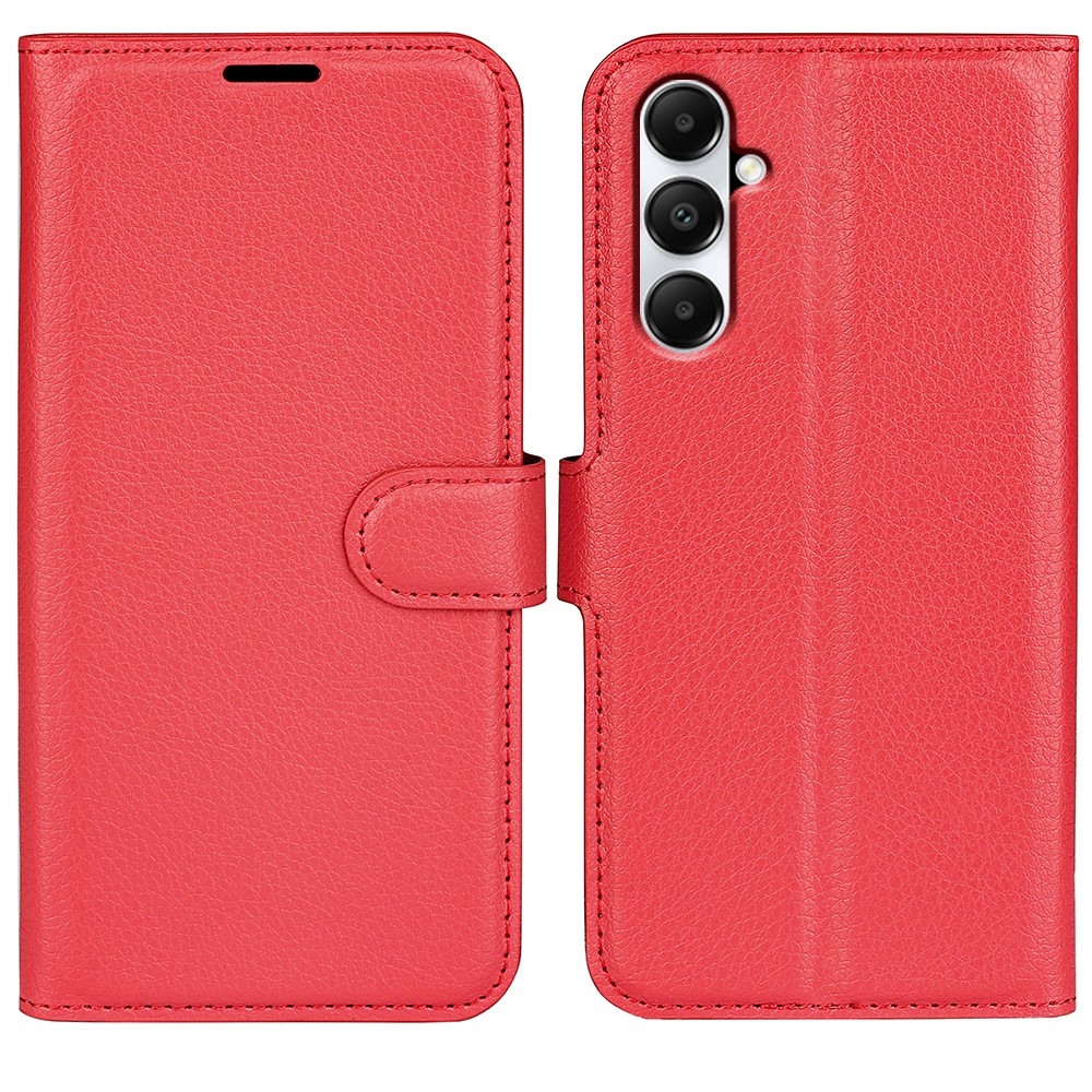 Litchi könyv tok Samsung Galaxy A05s készülékhez - piros