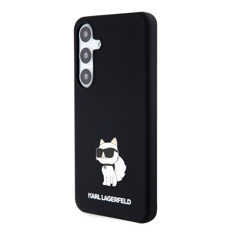Karl Lagerfeld Folyékony szilikon Choupette NFT hátlap Samsung Galaxy S24+ fekete