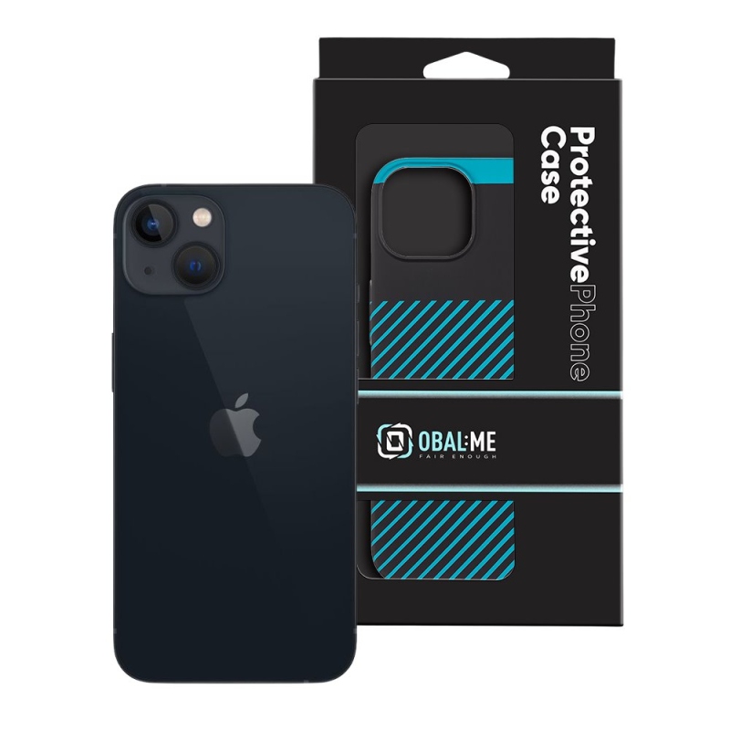 Borító:ME Flossy Stripes Cover for Apple iPhone 13 Fekete/Teal borító az Apple iPhone 13 készülékhez