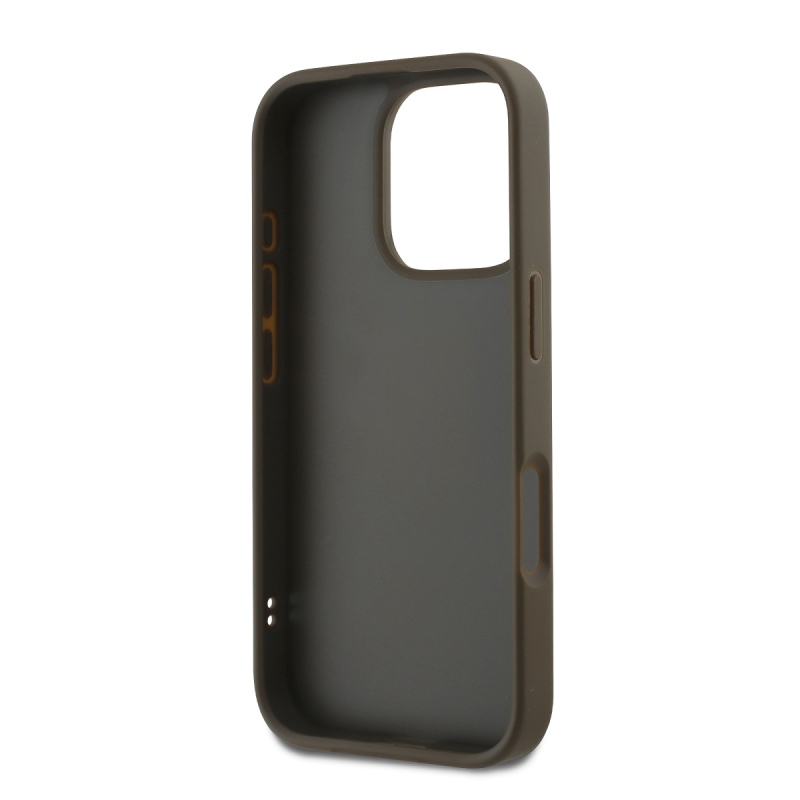 DKNY PU bőr Stack Logo csuklópánt hátlapi borító iPhone 16 Pro Max-hoz Zöld