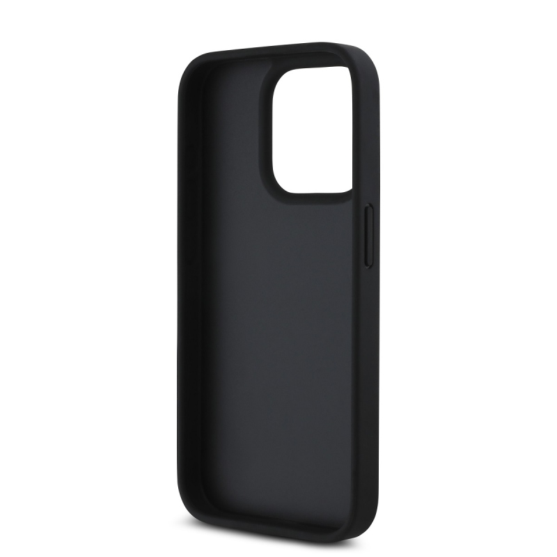 Karl Lagerfeld PU Saffiano Karl és Choupette hátlap iPhone 15 Pro Max-hoz Fekete