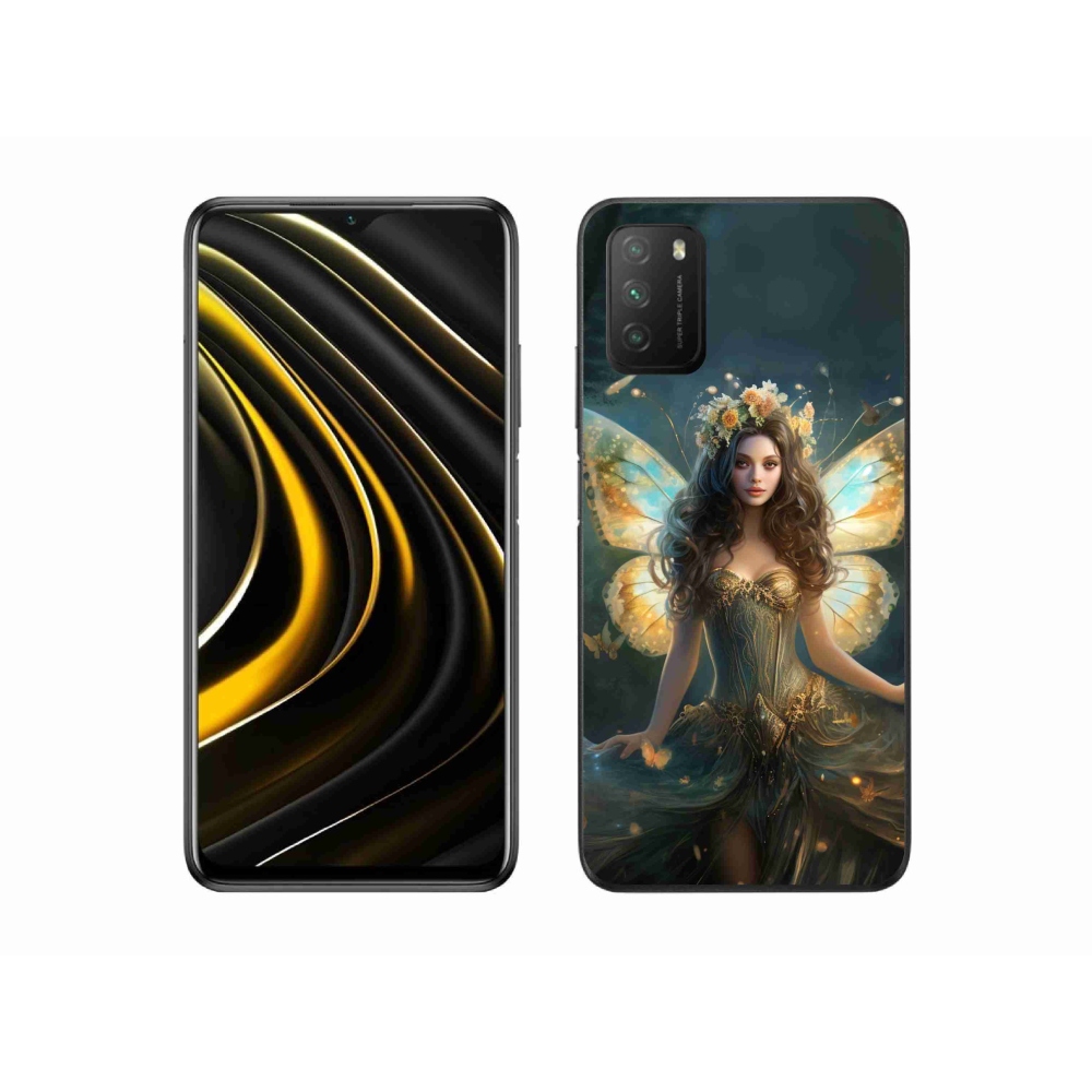 Gél borító mmCase a Xiaomi Poco M3-hoz - pillangó nő