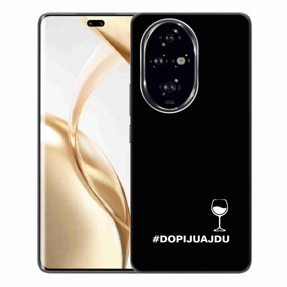 Zselés borító mmCase a Honor 200 Pro 5G készülékhez - bor motívum fekete háttérrel