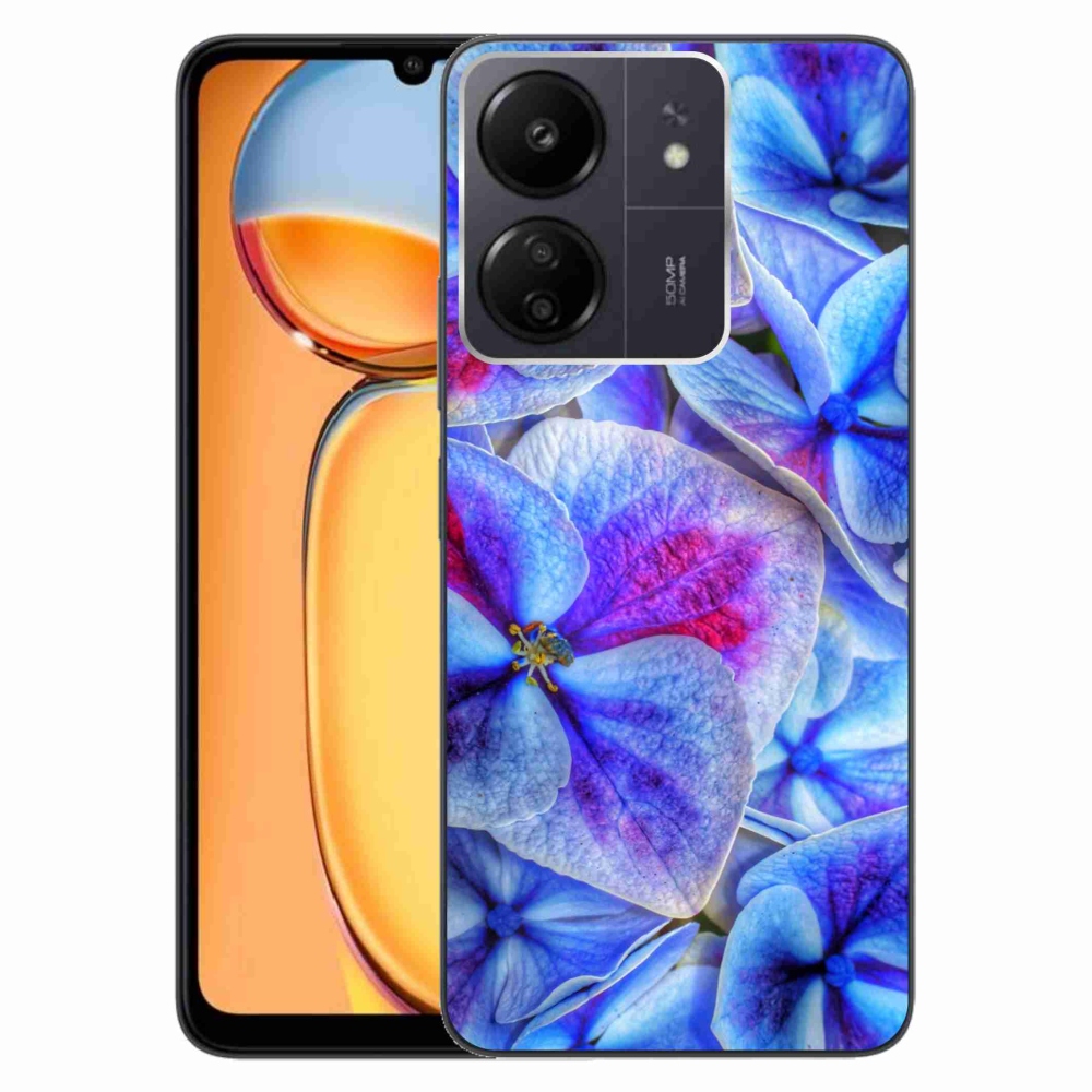 Gél borító mmCase a Xiaomi Poco C65/Redmi 13C - kék virágok 1
