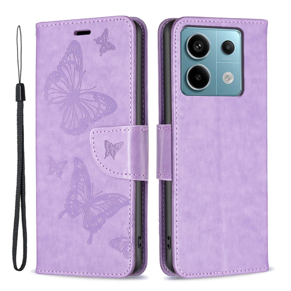 Pillangó könyv tok Xiaomi Redmi Note 13 Pro 5G/Poco X6 5G - világos lila