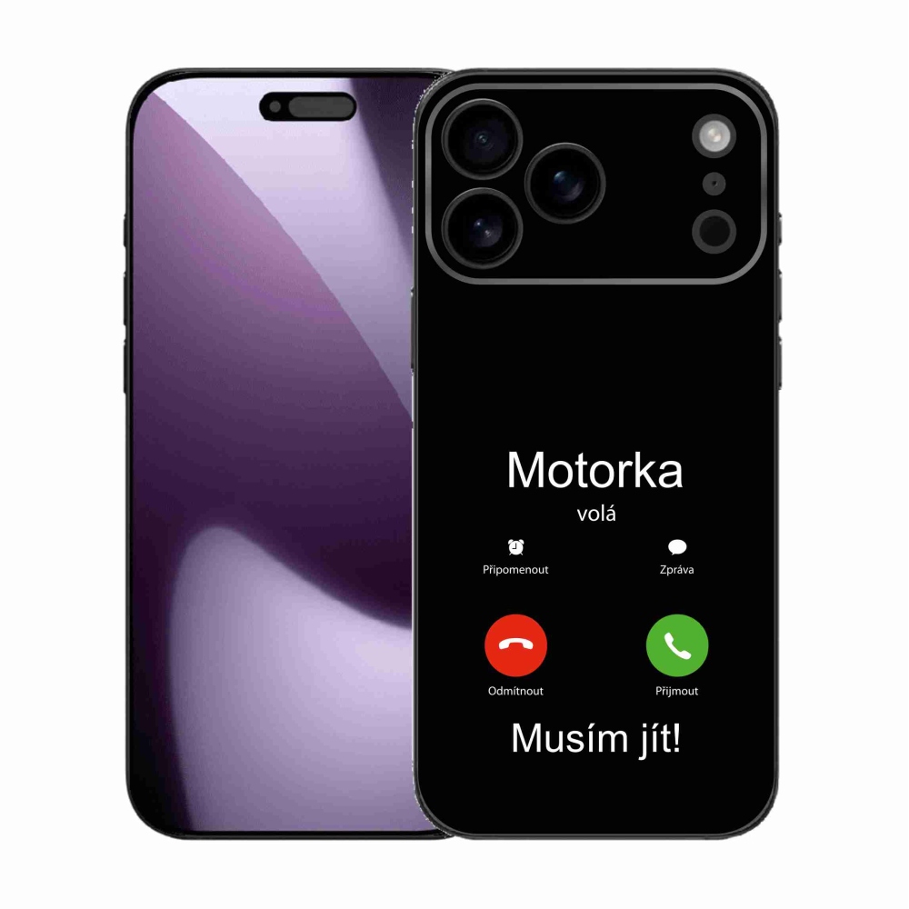 Zselés borítás mmCase iPhone 17 Pro Max készülékhez - motoros hívások fekete háttérrel