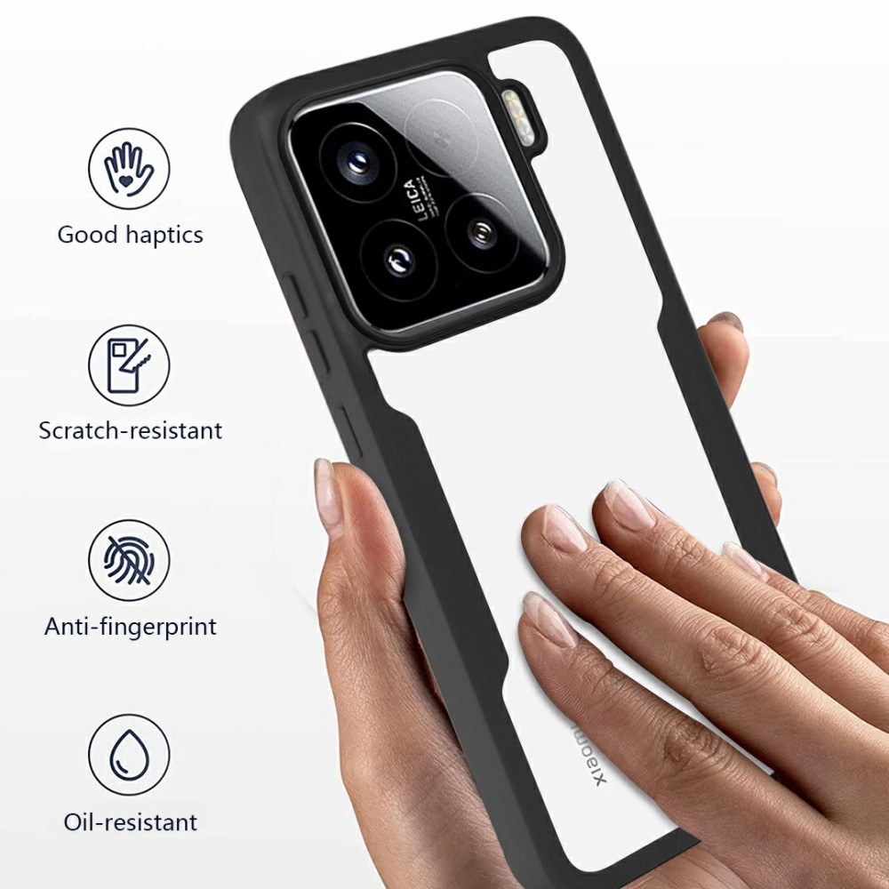 Akril zselés tok keretben képernyővédővel Xiaomi 15 - fekete