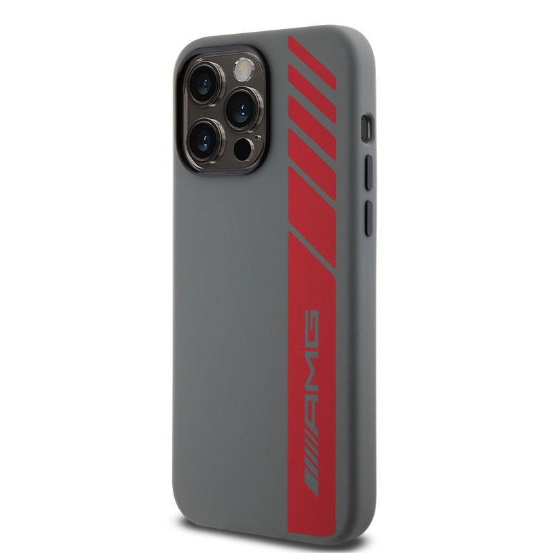 AMG Liquid szilikon függőleges logós MagSafe hátlap iPhone 15 Pro Max-hoz Szürke
