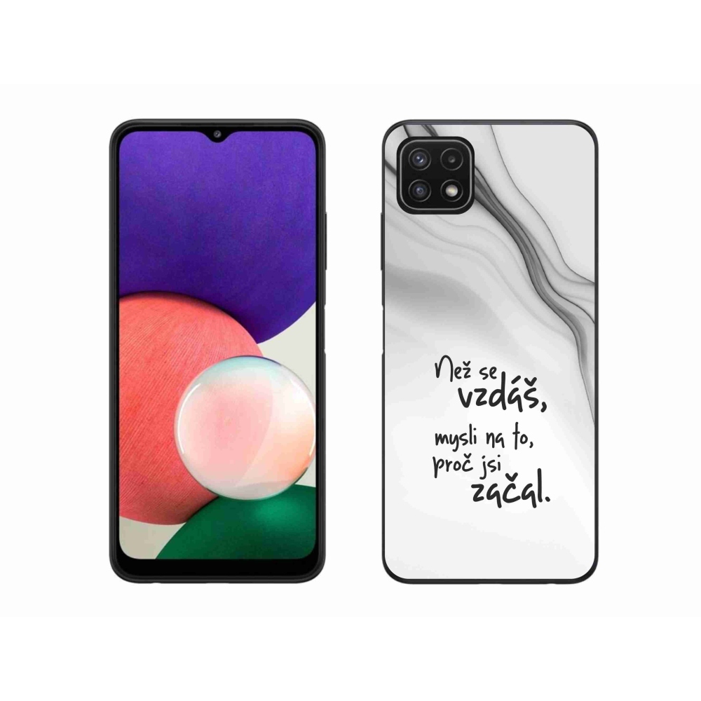 Gél borító mmCase Samsung Galaxy A22 5G - idézet 2 fehér háttér