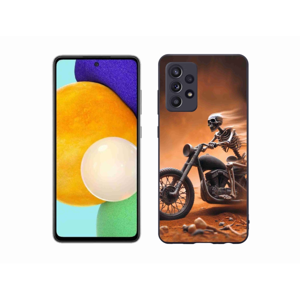 Gél borítás mmCase Samsung Galaxy A52s 5G - csontváz egy motorkerékpáron