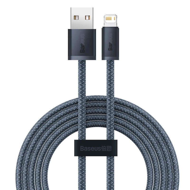 Baseus Dynamic sorozat gyors töltő adatkábel USB-A - világítás 2.4A 2m pala szürke