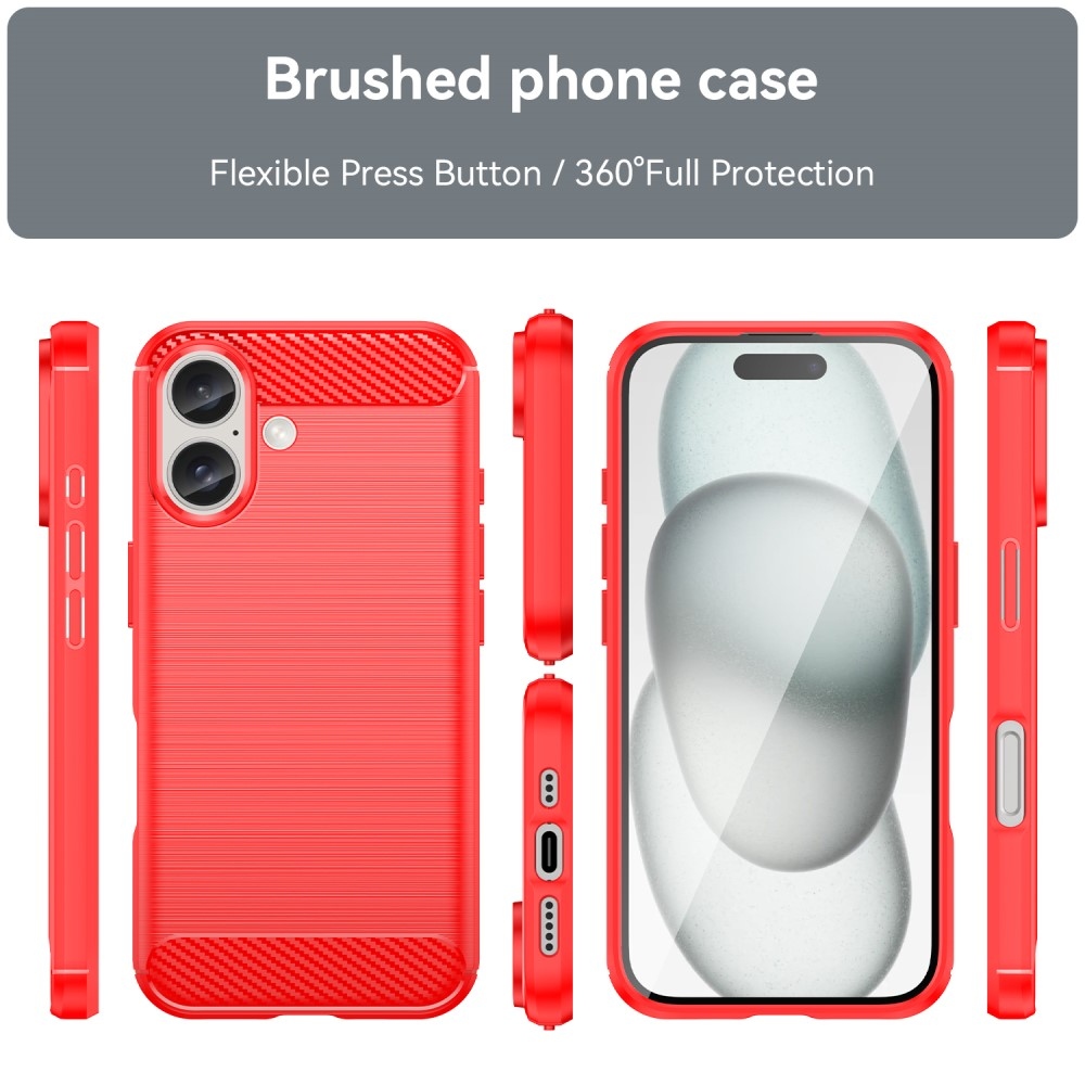 Szénálló zselés tok iPhone 16 készülékhez - piros