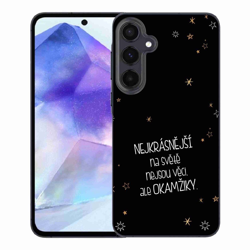 Gél borítás mmCase Samsung Galaxy A55 5G - idézem 4 fekete háttérrel
