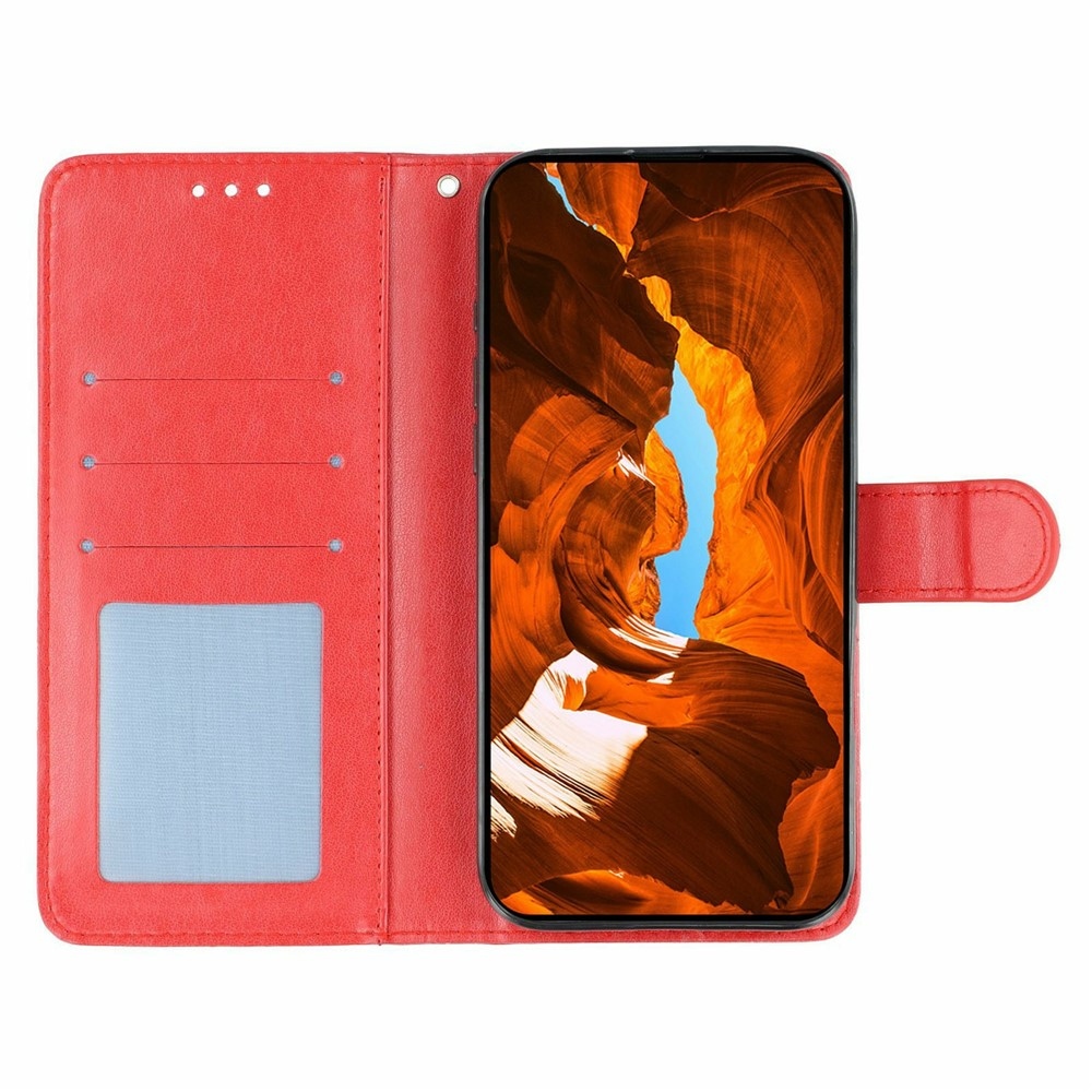 Rózsák könyv tok Xiaomi Redmi 15 5G - piros