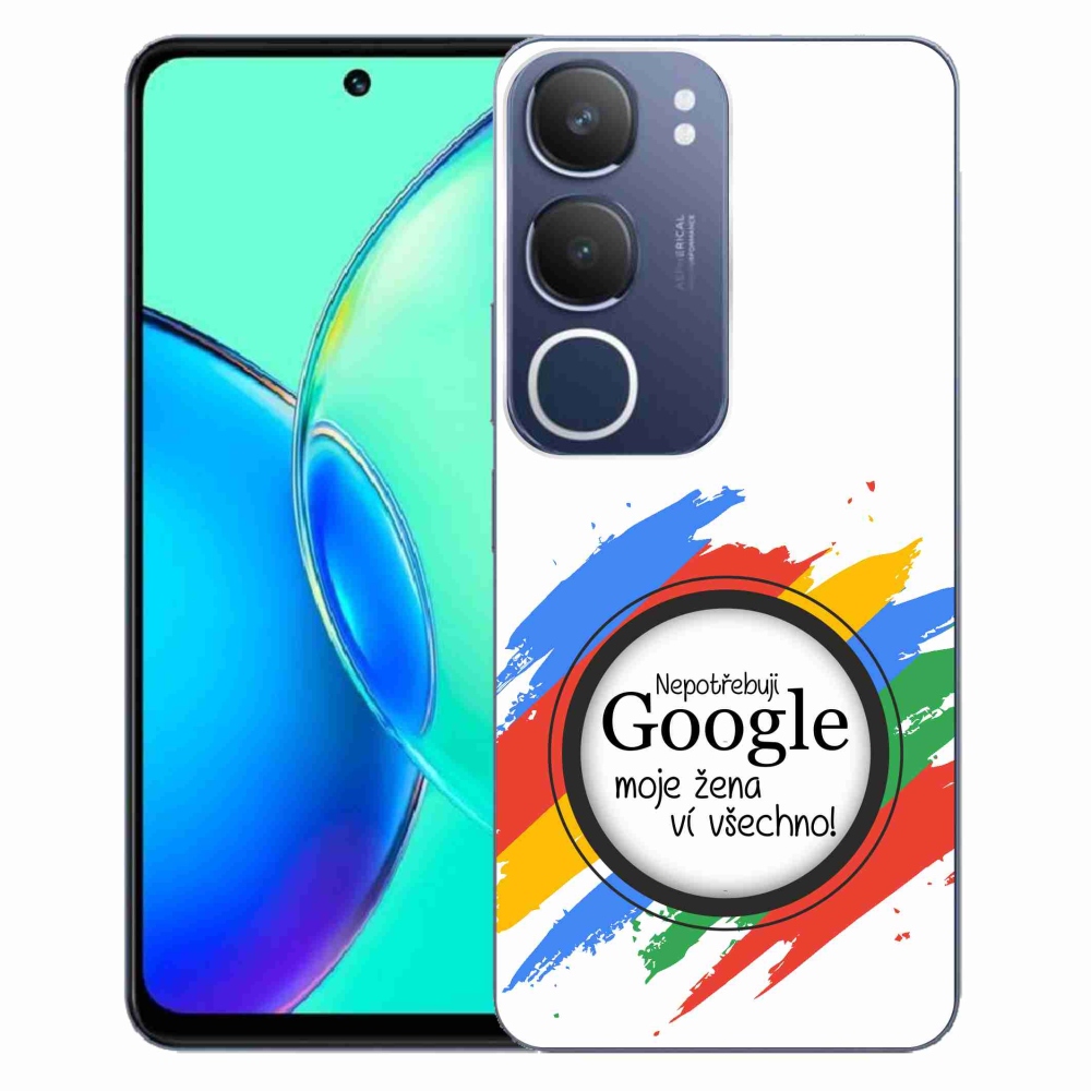 Gél borítás mmCase a Vivo Y19s - a nő mindent tud fehér háttérrel