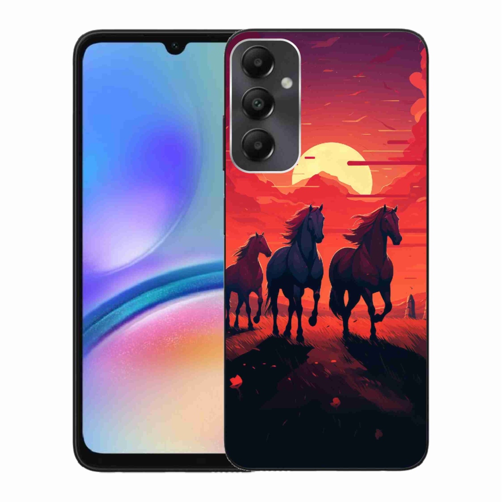 Gél borítás mmCase Samsung Galaxy A05s készülékhez - lovak és naplemente