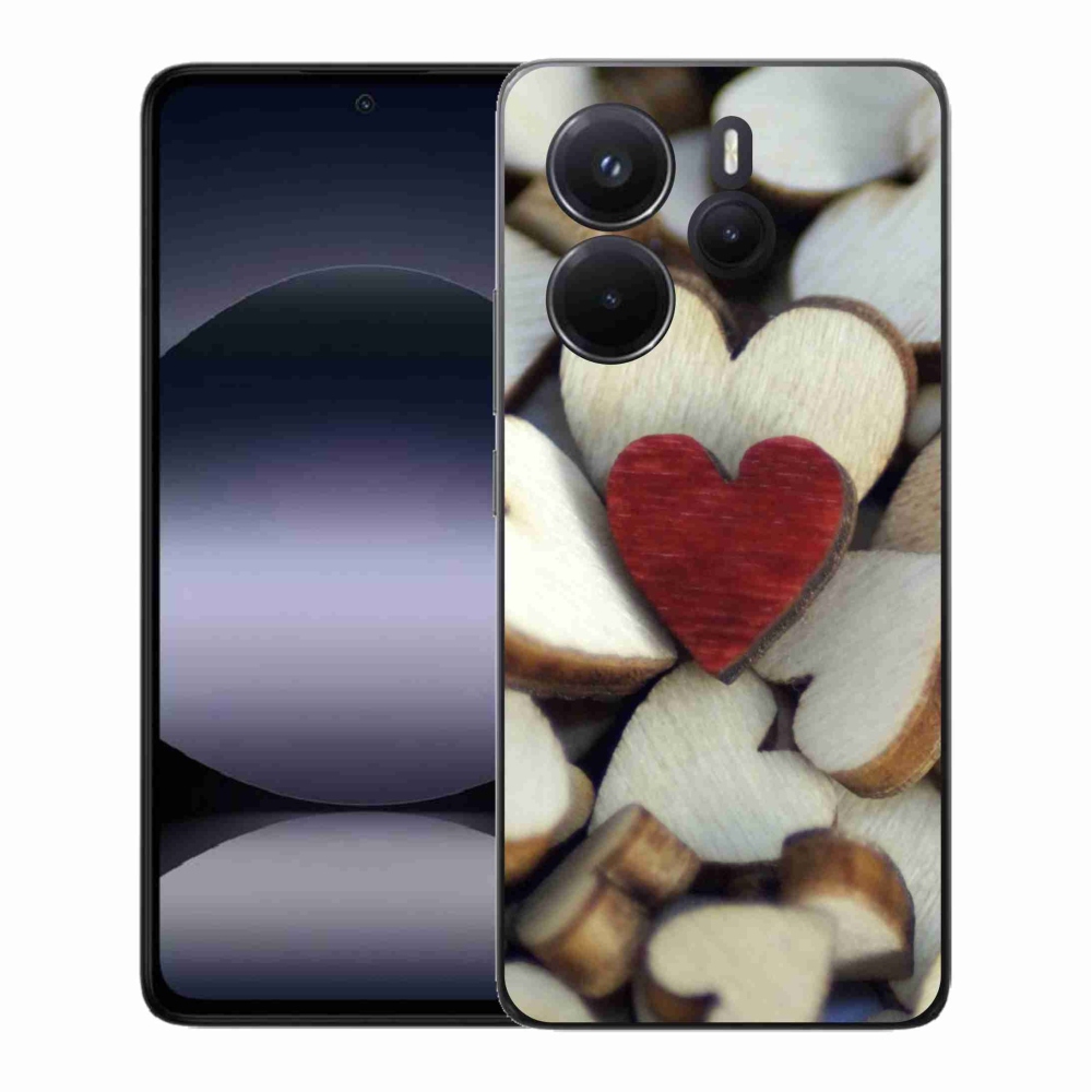 Gél borítás mmCase a Xiaomi Redmi Note 14 készülékhez - gravírozott piros szív