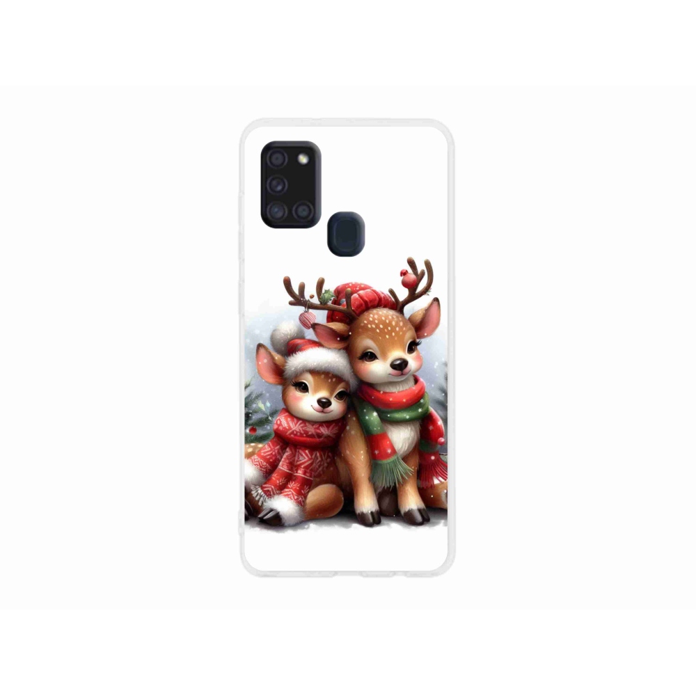 Gél borítás mmCase Samsung Galaxy A21s készülékhez - karácsonyi rénszarvas
