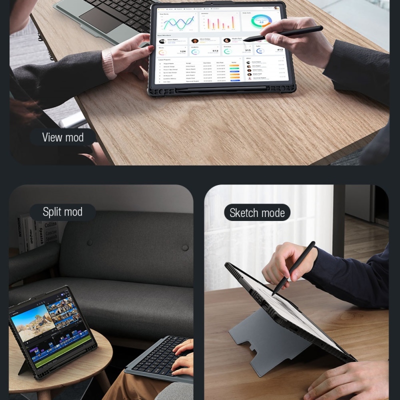 Nillkin Bumper Combo billentyűzet tok (háttérvilágításos verzió) Samsung Tab S9 fekete színűhöz