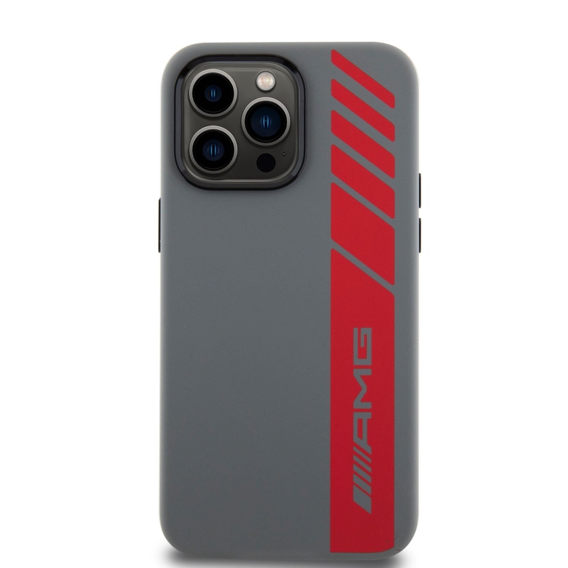 AMG Liquid szilikon függőleges logós MagSafe hátlap iPhone 15 Pro Max-hoz Szürke