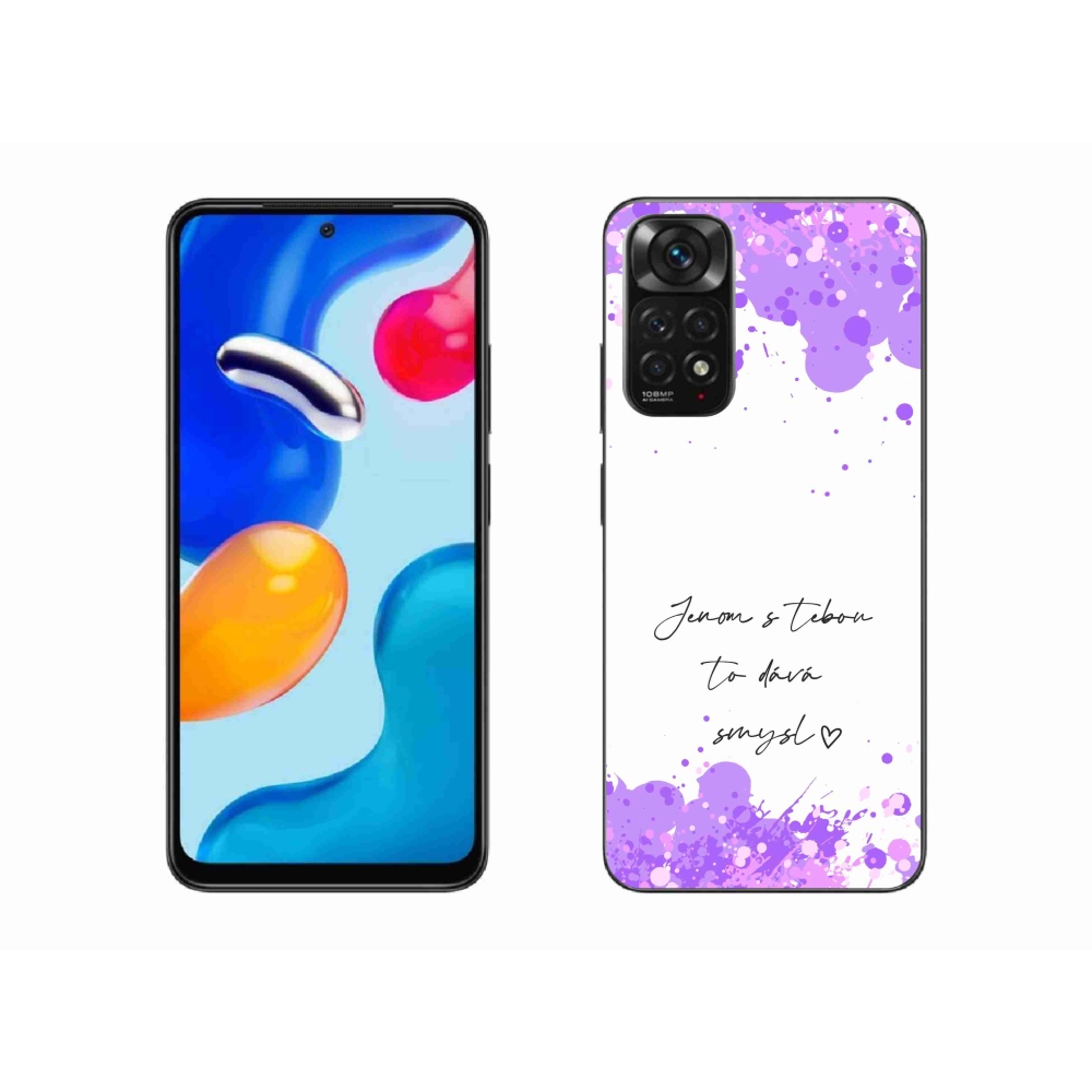Gél borító mmCase a Xiaomi Redmi Note 11 4G-hez - szerelmes szöveg fehér háttérrel