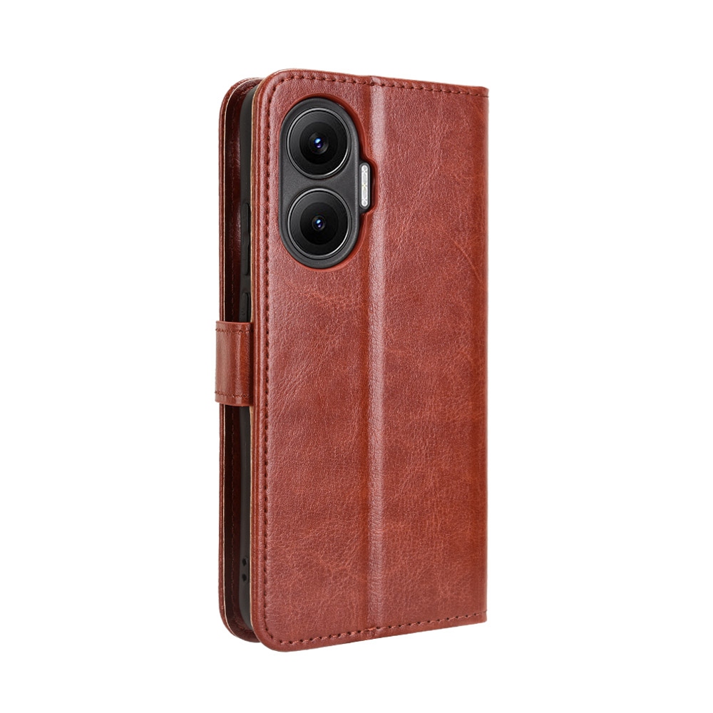 Őrült könyv tok a Xiaomi Poco F7 5G-hez - barna színű