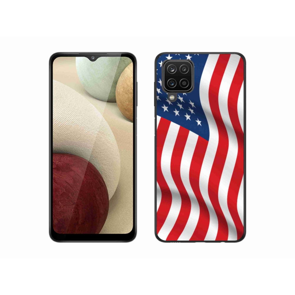 Gél védőhuzat mmCase mobiltelefonhoz Samsung Galaxy A12 - amerikai zászló