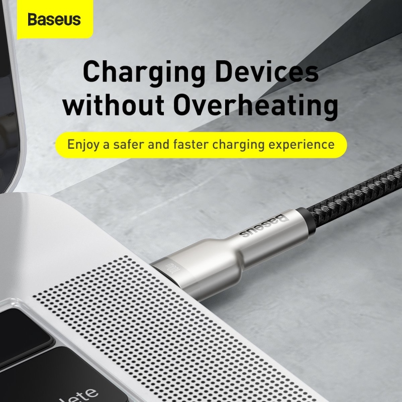 Baseus Cafule Metal sorozatú adatkábel USB-C - USB-C 100W 1m fekete