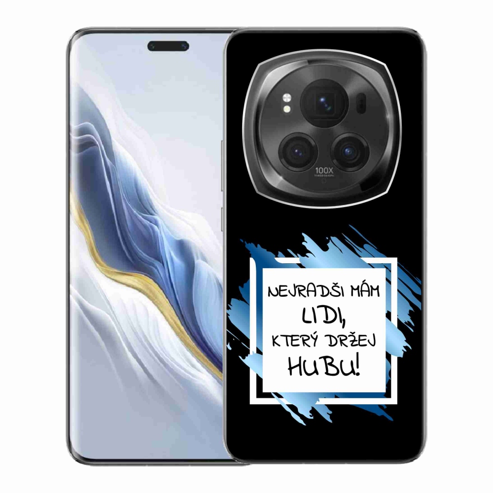 Gél borító mmCase a Honor Magic 6 Pro 5G készülékhez - vicces szöveg 7 fehér és fekete háttérrel