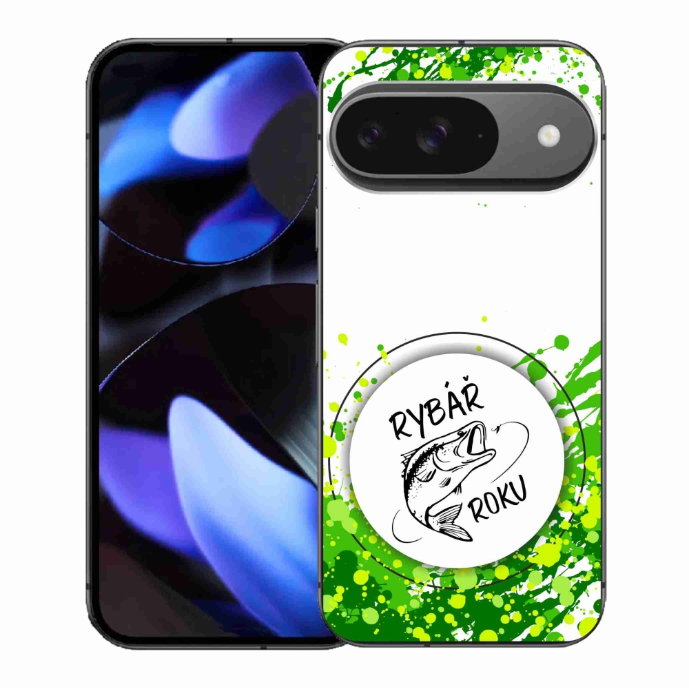 Gél borítás mmCase a Google Pixel 9/9 Pro készülékhez - Az év horgásza fehér háttérrel