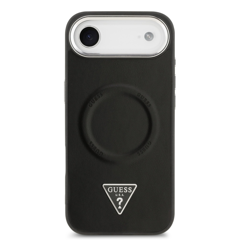 Guess PU bőr háromszög logó MagSafe hátlap iPhone Air fekete