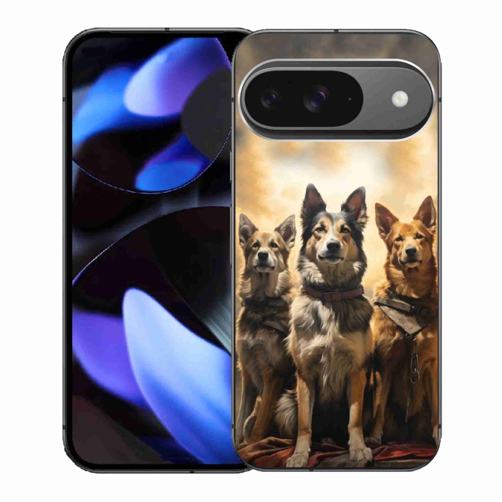 Gél borítás mmCase a Google Pixel 9/9 Pro számára - három kutya