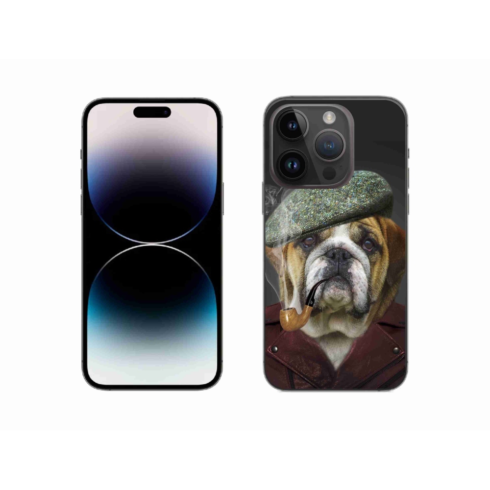 Zselés borítás mmCase iPhone 14 Pro készülékhez - kutya csővel