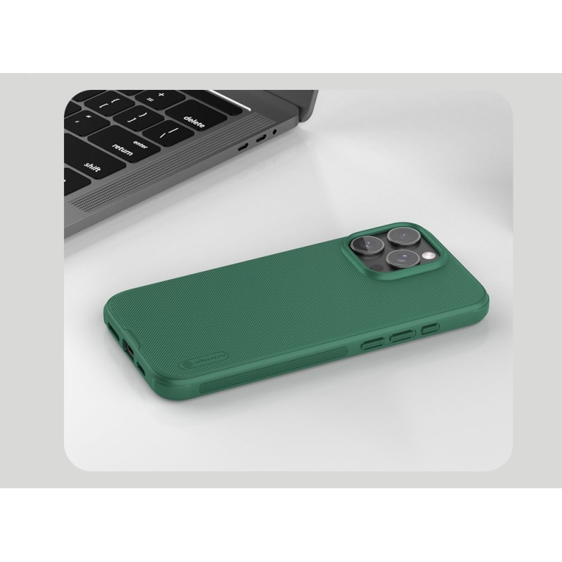 Nillkin Super Frosted PRO hátlap az Apple iPhone 16 Pro Max készülékhez Sötétzöld