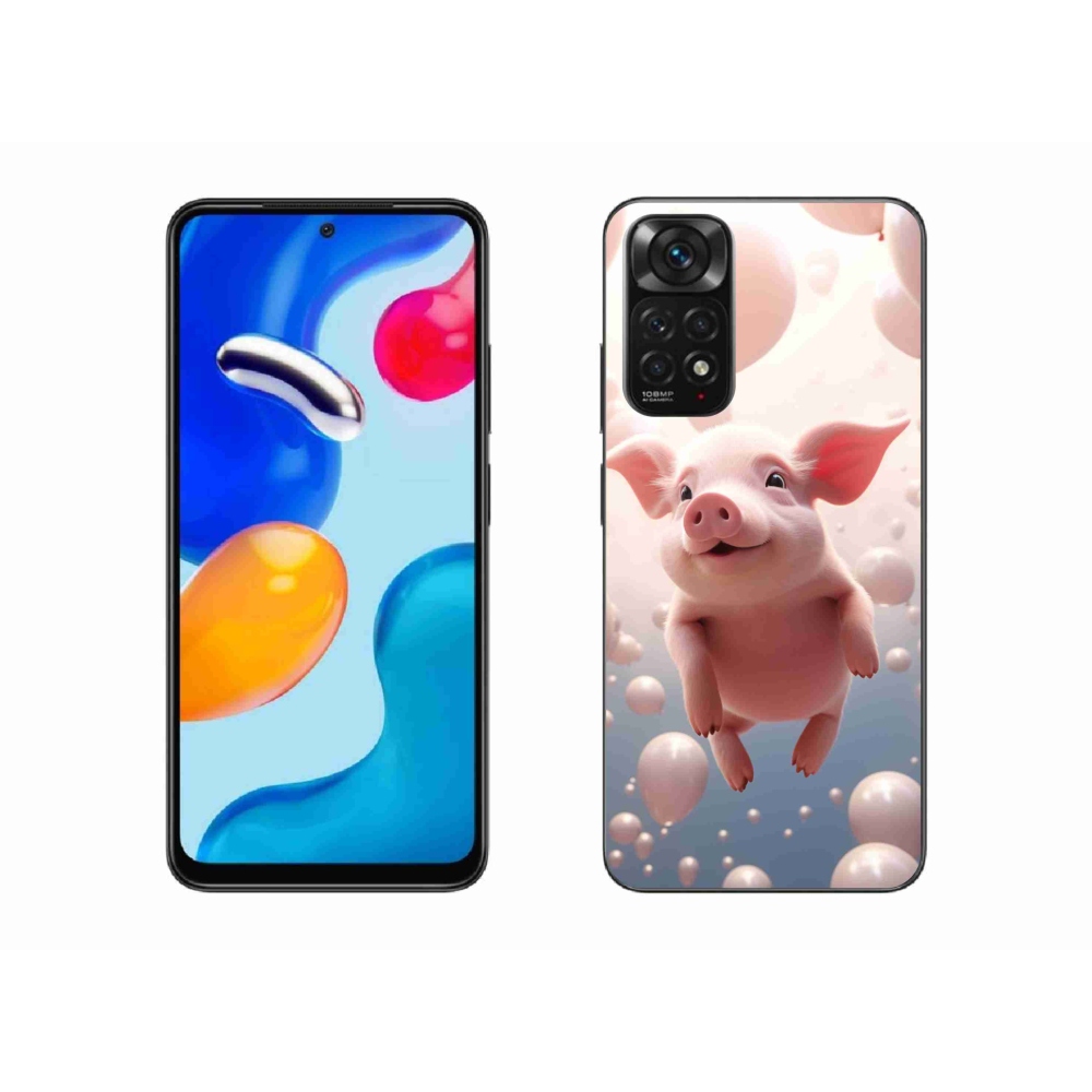 Gél borítás mmCase a Xiaomi Redmi Note 11 4G-hez - malac lufikkal