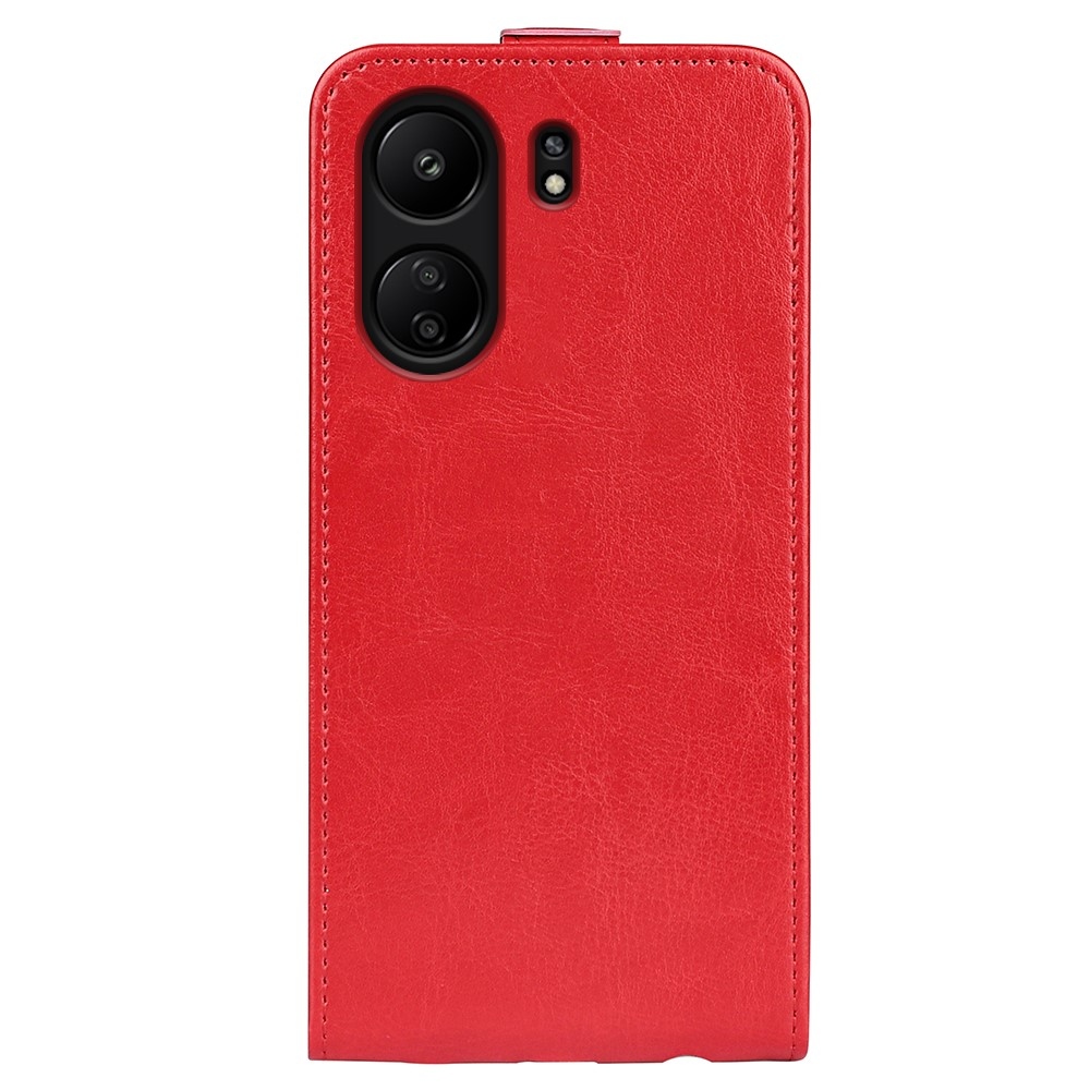 Függőleges könyvtáska a Xiaomi Poco C65/Redmi 13C készülékhez - piros színű